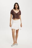 Mila Tie Front Short Sleeve Top, CHOCOLATE - alternate image 2