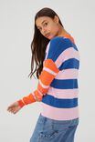 Camiseta - Long Sleeve Stripe Knit Polo, VICTORIA STRIPE /DOPAMINE NAVY/PINK/HAPPY ORA - vista alternativa 3