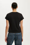 90S Baby V Neck Tee, BLACK - example image 3