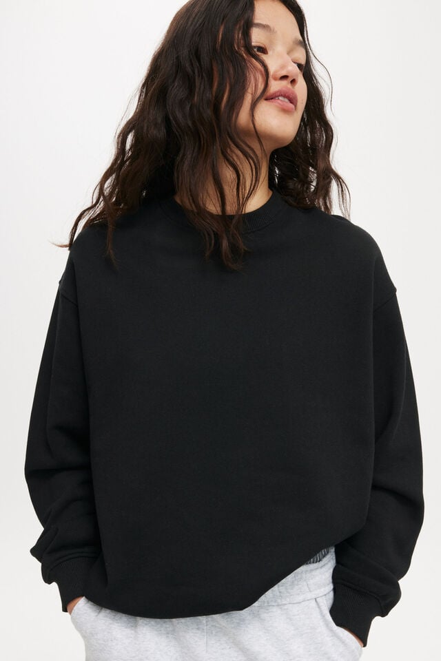 Classic Crew Sweatshirt, BLACK