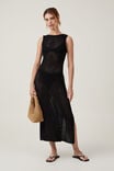Vestido - Corby Crochet Maxi Dress, BLACK - vista alternativa 1