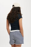 Classic Fleece Summer Sweat Short, BASIC STRIPE COOL NAVY - alternate image 3