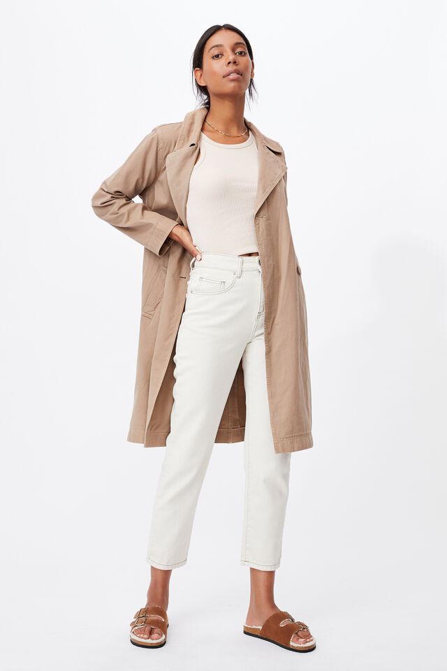 Casual Trench, WASHED TAUPE