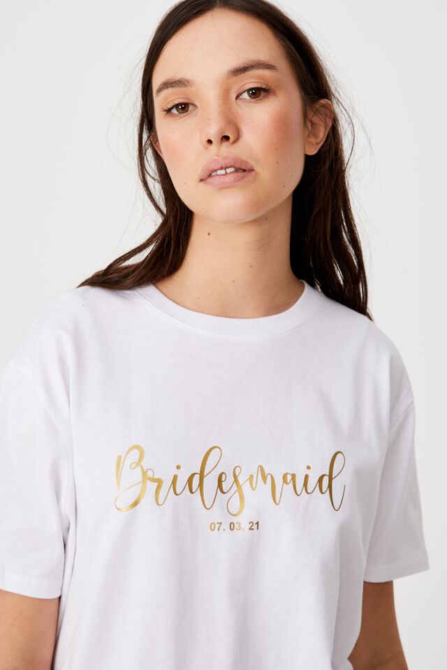 The Oversized Dad Tee Bridal Personalisation, WHITE