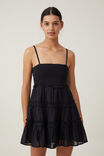 Lenny Tiered Mini Dress, BLACK - alternate image 1