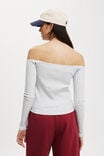 Rosa Off The Shoulder Long Sleeve Top, GREY MARLE - alternate image 3