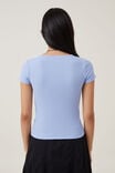 Daisy Lace Trim Tee, FROSTED BLUE - alternate image 3