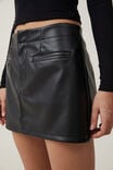 Faux Leather Mini Skirt, BLACK - alternate image 4