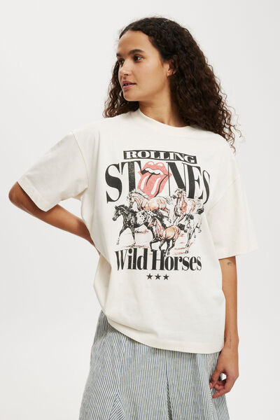 The Lcn Boxy Graphic Tee, LCN BR ROLLING STONES WILD HORSES/PORCELAIN