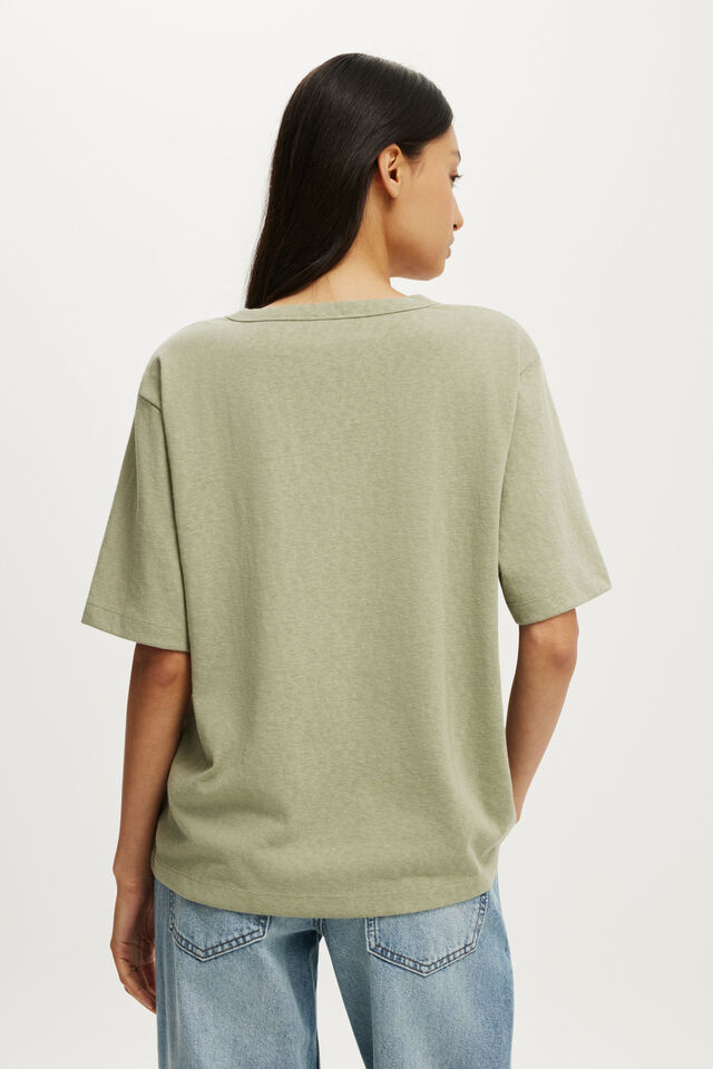 The Slub V Neck Tee, PALE EUCALYPTUS