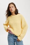 Lux Crew Sweater, LEMON ICING FLUFFY - alternate image 1