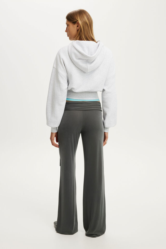 Oversized Zip Through Hoodie, LIGHT GREY MARLE