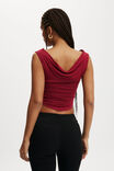 Camiseta - Lexa Cowl Neck Short Sleeve Top, CHERRY ROUGE - vista alternativa 3
