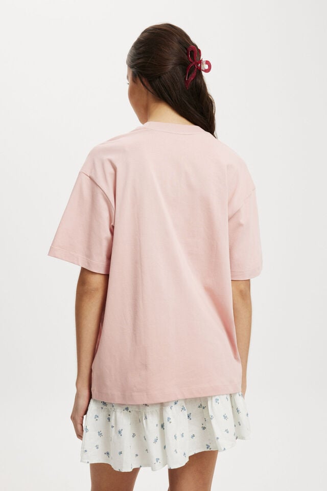 The Boxy Graphic Tee, GIVE EM HELL/PEONY ROSE