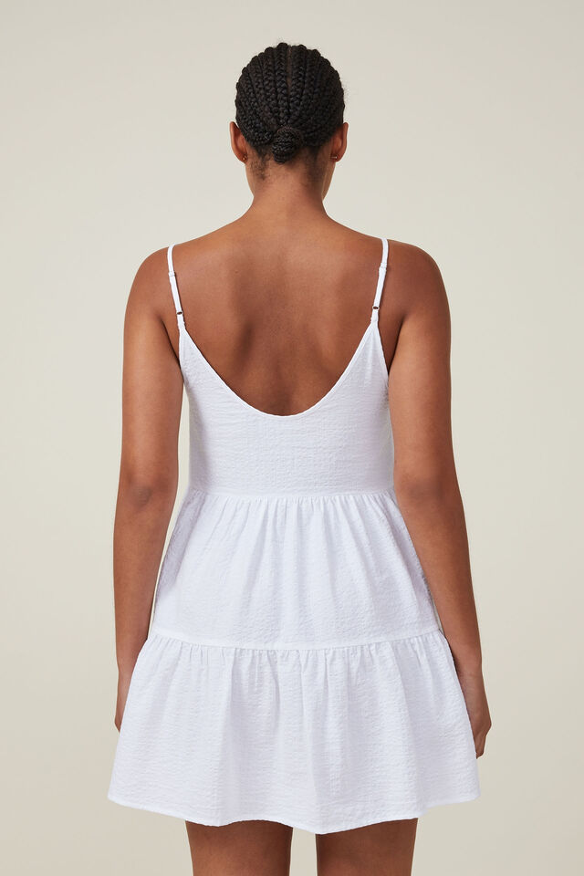 Vestido - Summer Tiered Mini Dress, WHITE