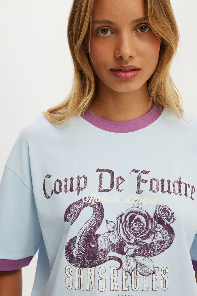 The Boxy Graphic Tee, COUP DE FOUDRE / OCEAN VEIL