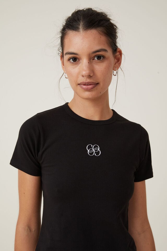 Fitted Graphic Longline Tee, ROY/BLACK