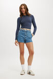 High Rise Micro Denim Short, SEASIDE BLUE/SLANT - example image 2