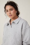 Moletom - Classic Fleece Collared Sweatshirt, GREY MARLE - vista alternativa 4
