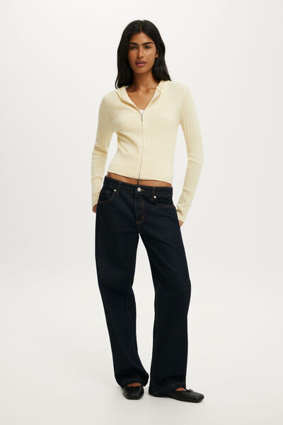 Everfine Hooded Knit, VANILLA GLOW