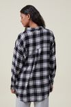 Boyfriend Flannel Shirt, BRITTNEY CHECK BLACK - alternate image 3