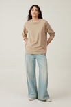 The Boxy Oversized Long Sleeve Top, MID TAUPE - alternate image 2