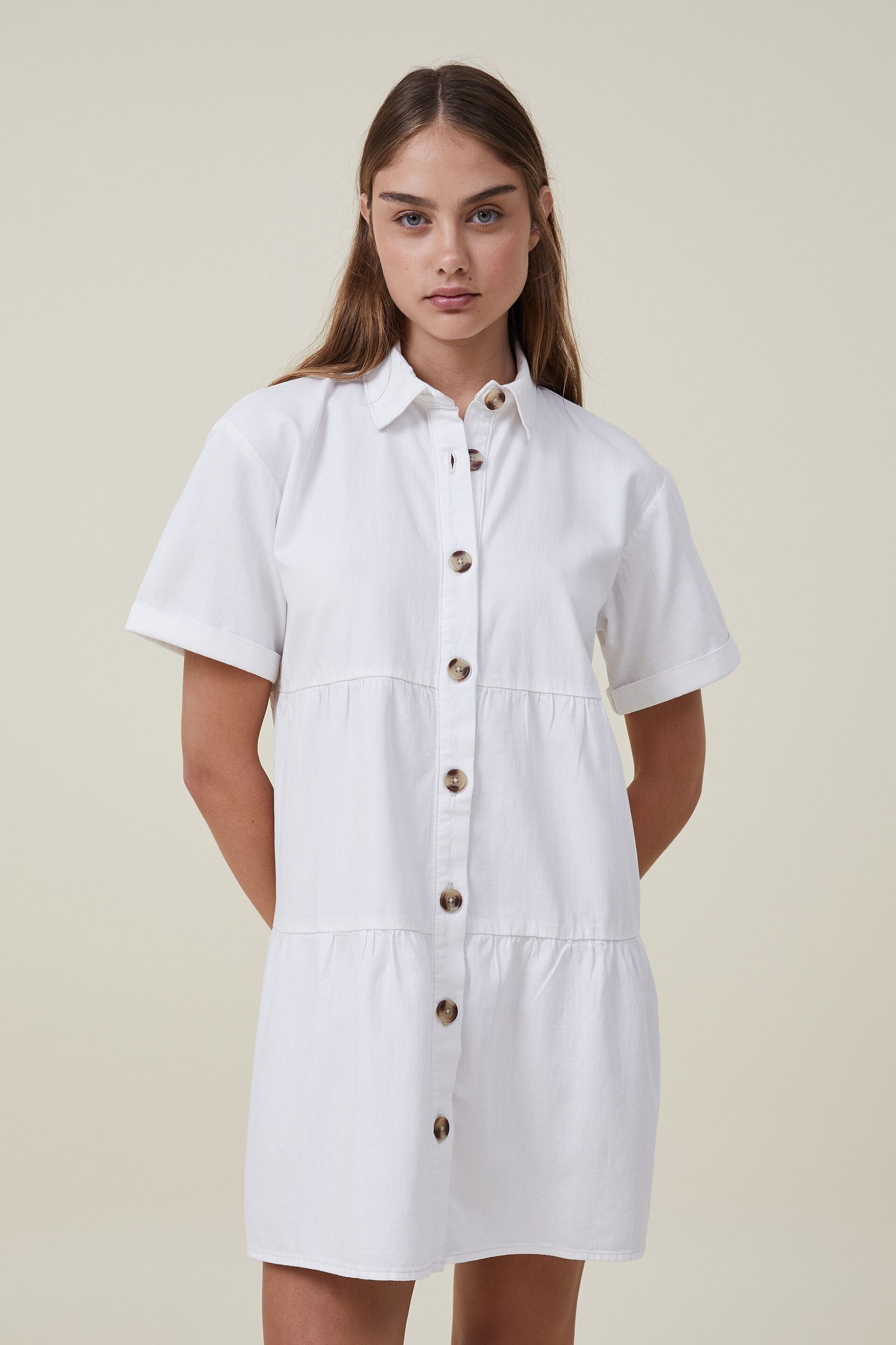 womens white cotton dress