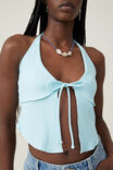 Mia Tie Front Halter Top, SEA SPRAY - alternate image 4