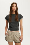 Chloe Sporty Short, STONE MICRO CHECK - example image 2
