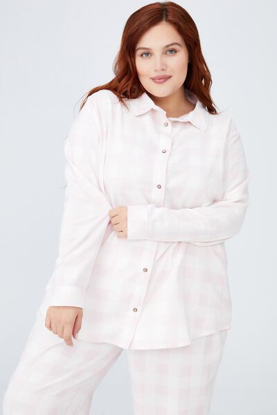 Curve Flannel Bed Shirt, GINGHAM CHECK
