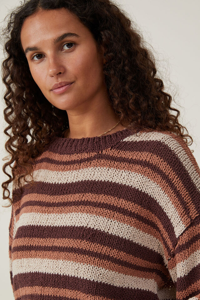 Boucle Pullover, RUSTIC SIENNA STRIPE