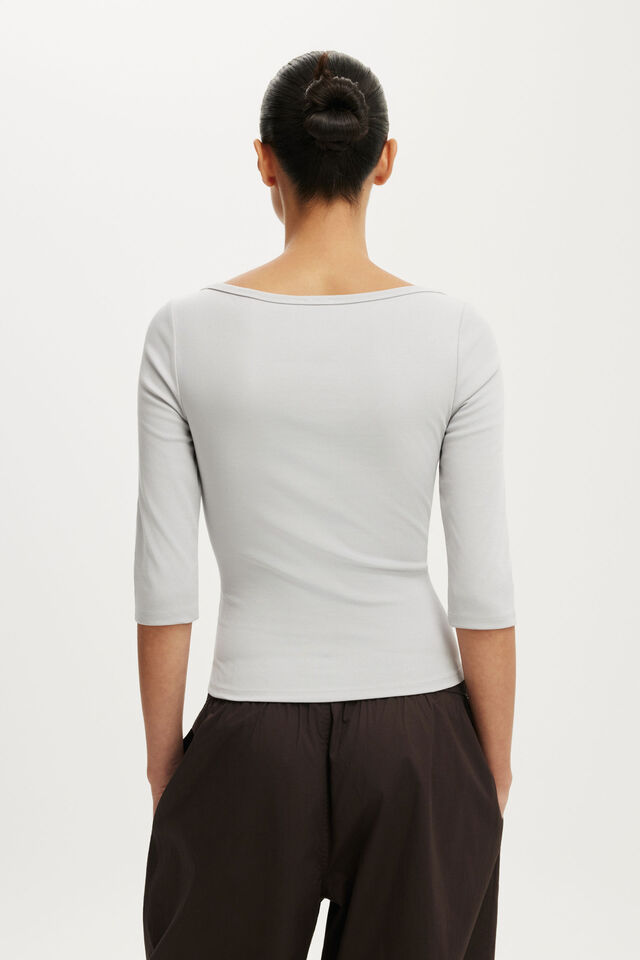 90S Boatneck &frac34; Sleeve, MARBLE MIST