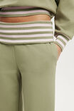 Fold Over Waistband Sweatpant, PALE EUCALYPTUS/STRIPE - vista de exemplo 3
