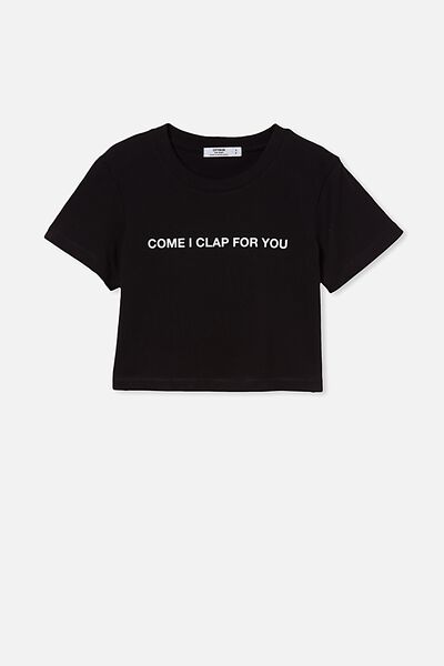 The Baby Tee Sng Slogan Personalisation, BLACK
