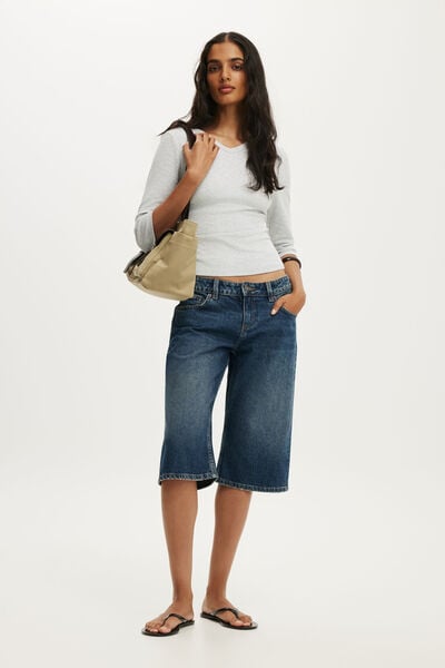 Denim Bermuda Short, GRAZED BLUE