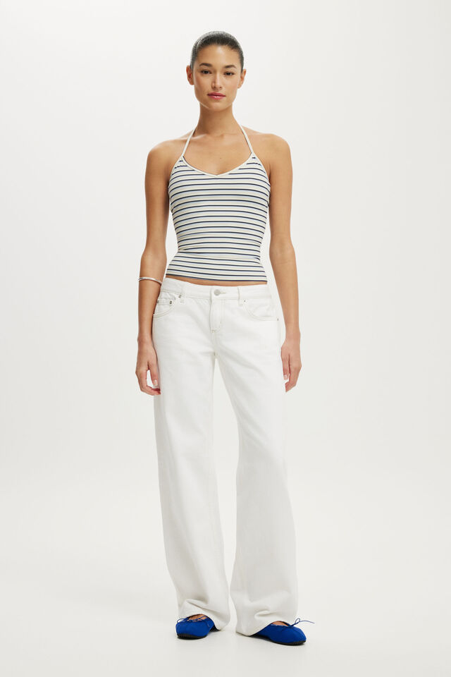 Hold Me Tie Halter, ESME STRIPE MARBLE MIST