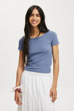 Heidi Picot Trim Short Sleeve Top, ELEMENTAL BLUE - alternate image 1