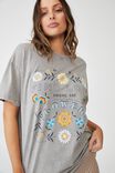 Boyfriend Fit Graphic Tee, FIND LOVE AMONG THE FLOWERS/THUNDER GREY
