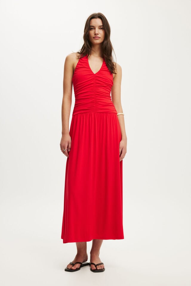 Hallie Halter Maxi Dress, RED PETAL