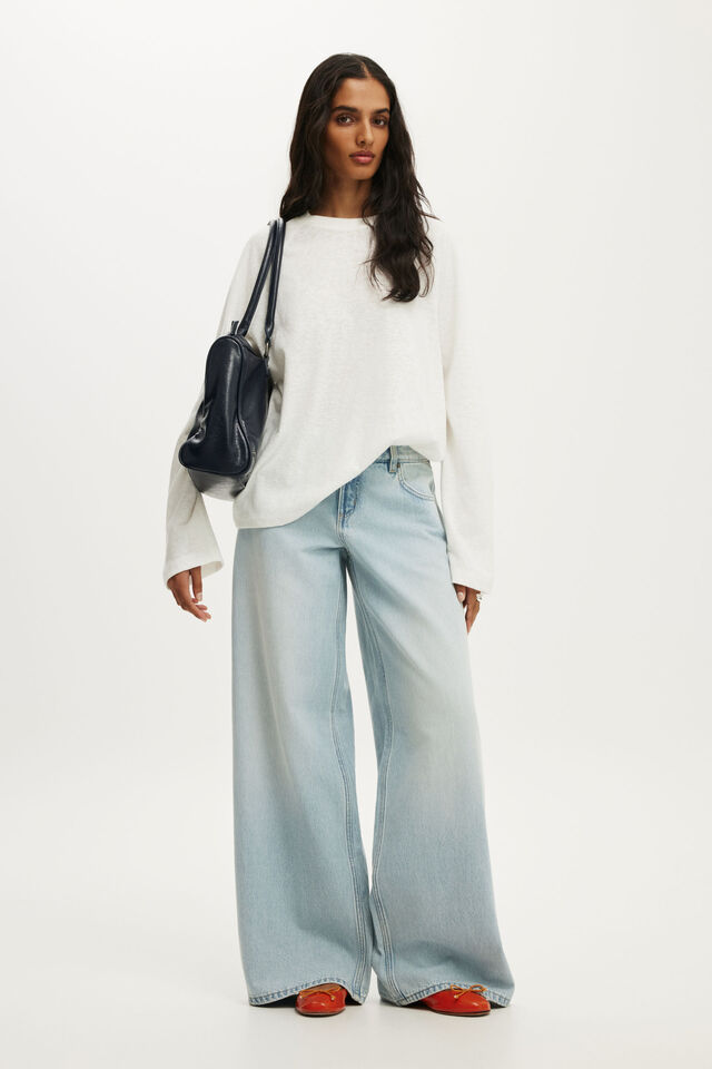 Low Rise Wide Jean, LAUREL BLUE