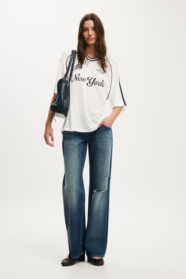 The Raglan Graphic Jersey, NEW YORK 5TH AVE / VINTAGE WHITE
