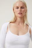 Jessica Long Sleeve Shrug, WHITE - alternate image 4