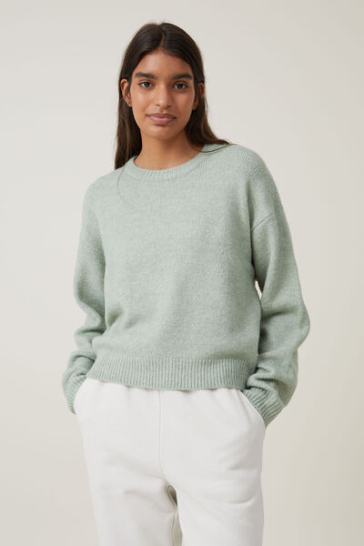 Everything Crew Neck Pullover, SAGE GREEN MARLE