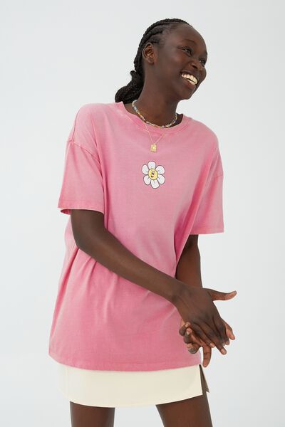 Boyfriend Fit Graphic Tee, HAVE A NICE DAY/RETRO PINK