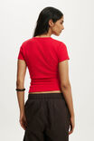 Blake Rib Henley Short Sleeve, RED PETAL - example image 3