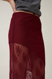 Lace Panel Maxi Skirt, SANGRIA - alternate image 3
