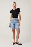 Camiseta - Heidi Picot Trim Short Sleeve Top, BLACK - vista alternativa 2