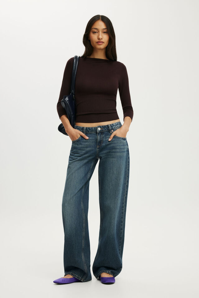 Close Knit Boat Neck, DARK OAK