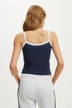 Goldie Rib Scoop Cami, SHADOW NAVY/GREY MARLE BIND - example image 3