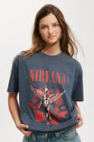 The Lcn Music Boxy Graphic Tee, LCN MT NIRVANA IN UTERO ANGEL FLORAL/SLATE BL - alternate image 1